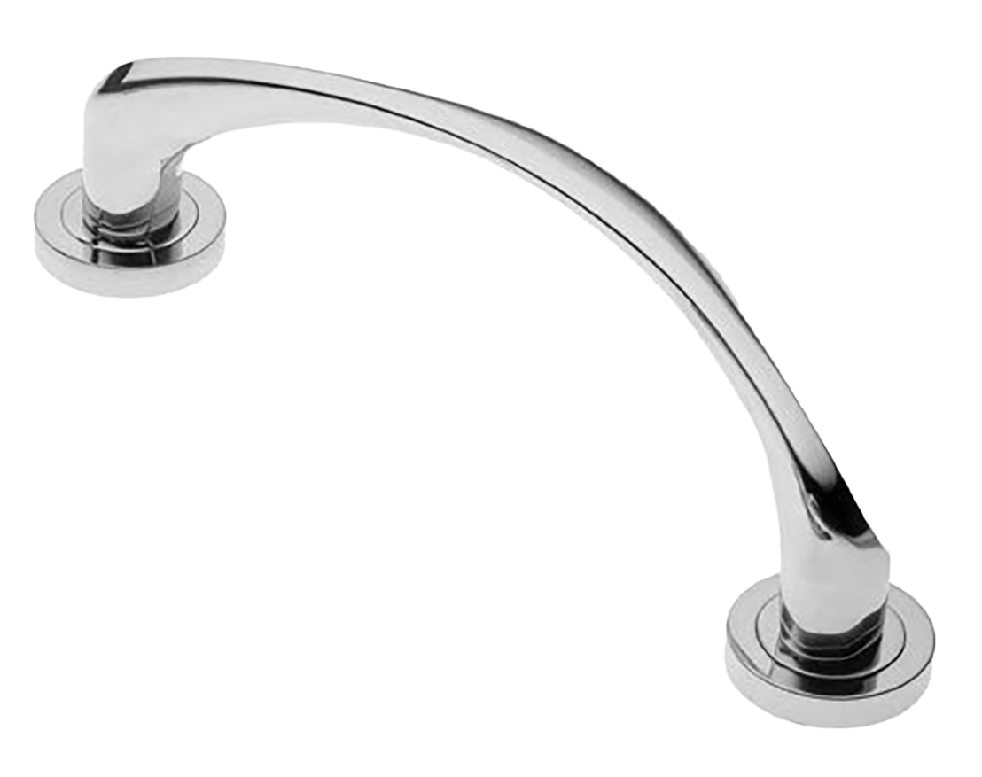 Ручка-скоба дверная COBRA PH CRO на круглой розетке, цвет хром, латунь фото купить в Пензе