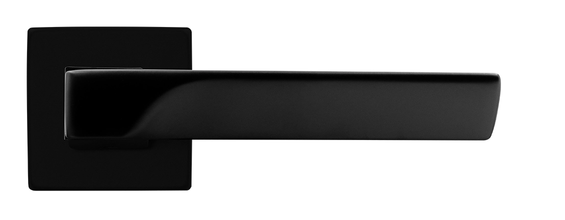 Ручка дверная FIORD S5 NERO-ST на квадратной розетке цвет черный soft-touch, ЦАМ фото купить в Пензе