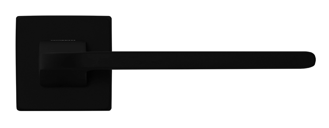 Ручка дверная SPUTNIK S5 NERO-ST на квадратной розетке, цвет черный soft-touch, ЦАМ фото купить в Пензе