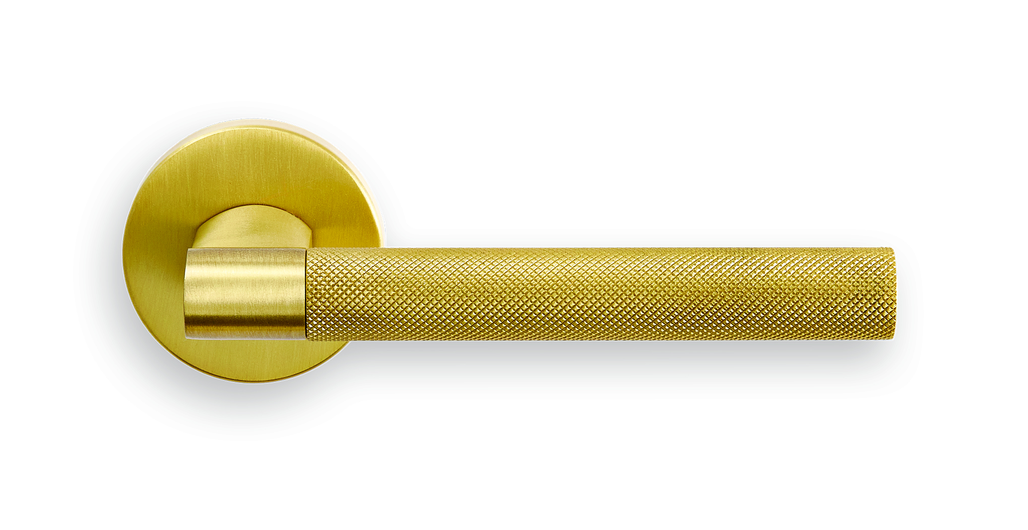 Ручка дверная HIDE TIME R6 OSA раздельная на круглой розетке, цвет матовое золото, латунь фото купить Пенза