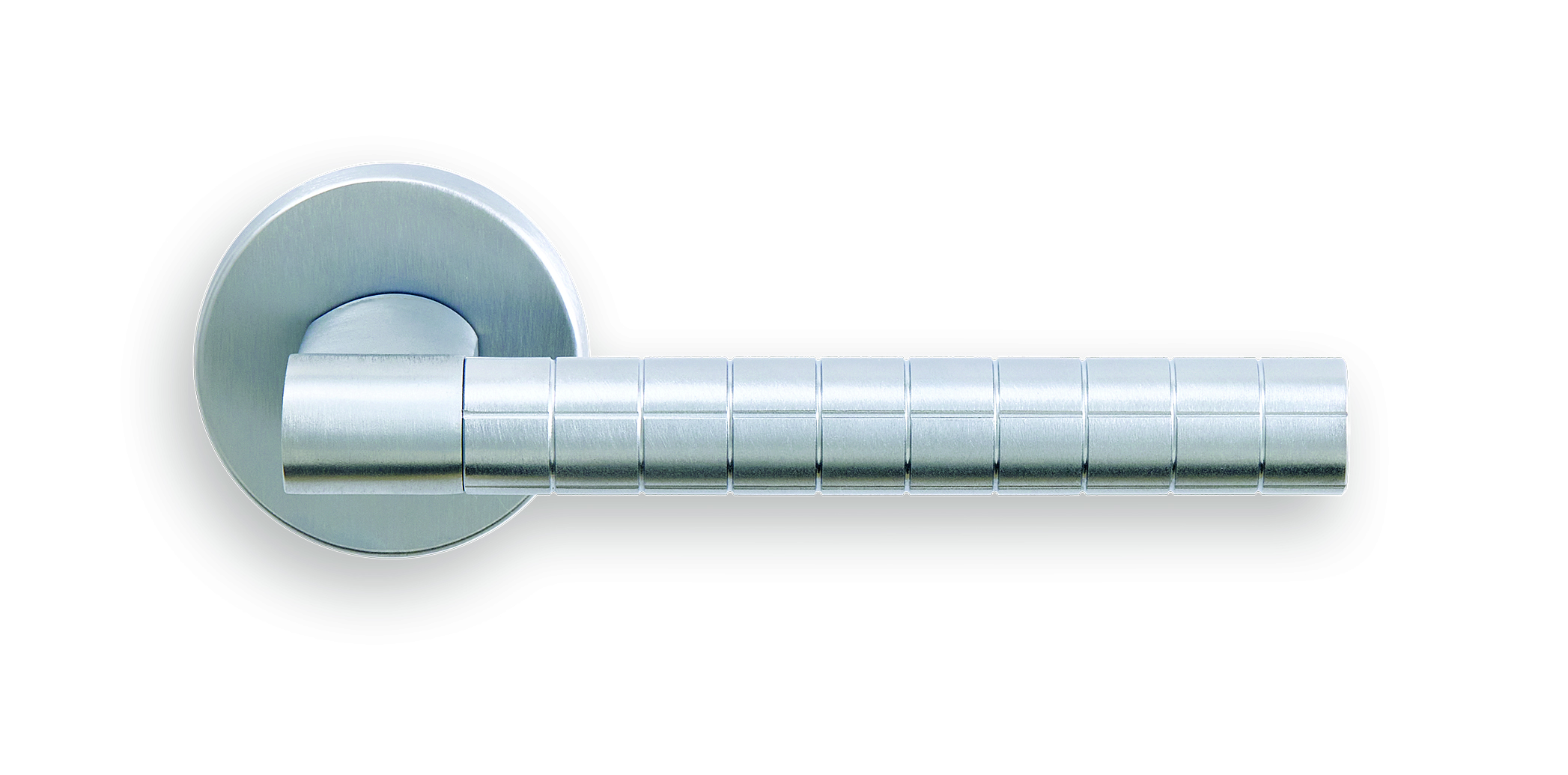 Ручка дверная HIDE VOLUME R6 CSA раздельная на круглой розетке, цвет матовый хром, латунь фото купить Пенза