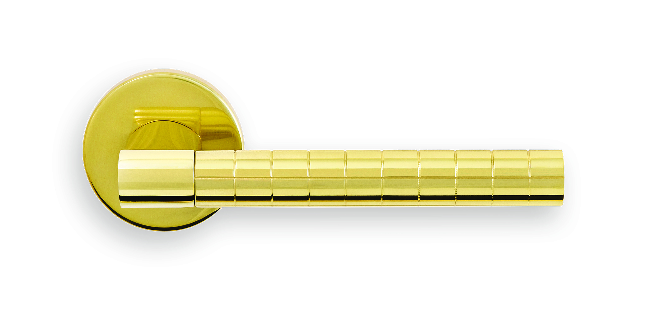 Ручка дверная HIDE VOLUME R6 OTL раздельная на круглой розетке, цвет золото, латунь фото купить Пенза