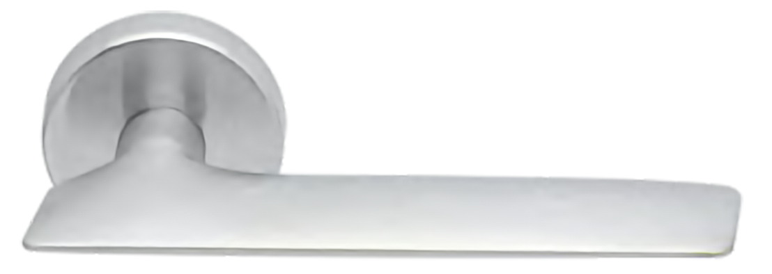 Ручка дверная GALACTIC R5 CSA раздельная на круглой розетке, цвет матовый хром, ЦАМ фото купить Пенза