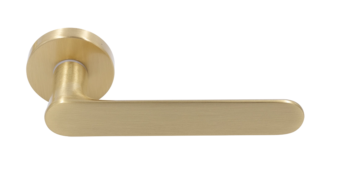 Ручка дверная LE BOAT R5 OSA раздельная на круглой розетке, цвет матовое золото, латунь фото купить Пенза