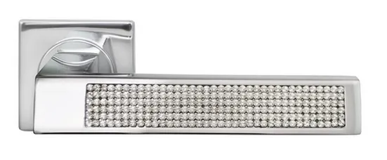 Ручка дверная DOLCE VITA S1 CRO раздельная на квадратной розетке, цвет хром, латунь фото купить Пенза