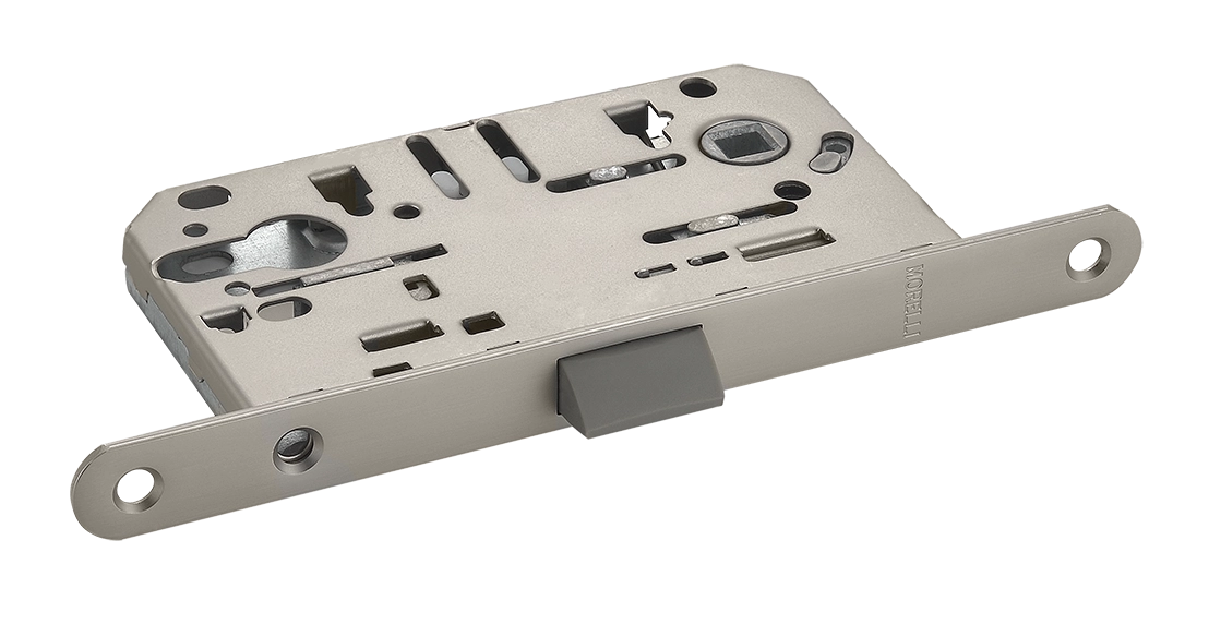 Защелка межкомнатная 1885P MSN с ответной планкой, под цилиндр бесшумная, цвет матовый сатинированный никель фото купить Пенза