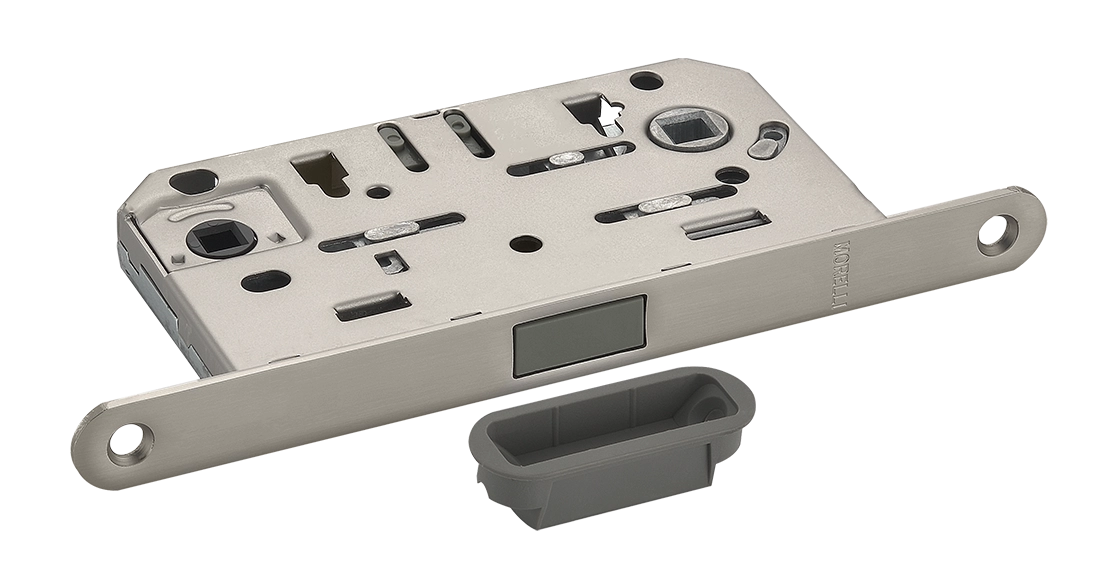 Защелка межкомнатная M1885 MSN с ответной планкой, магнитная под цилиндр, цвет матовый сатинированный никель фото купить Пенза