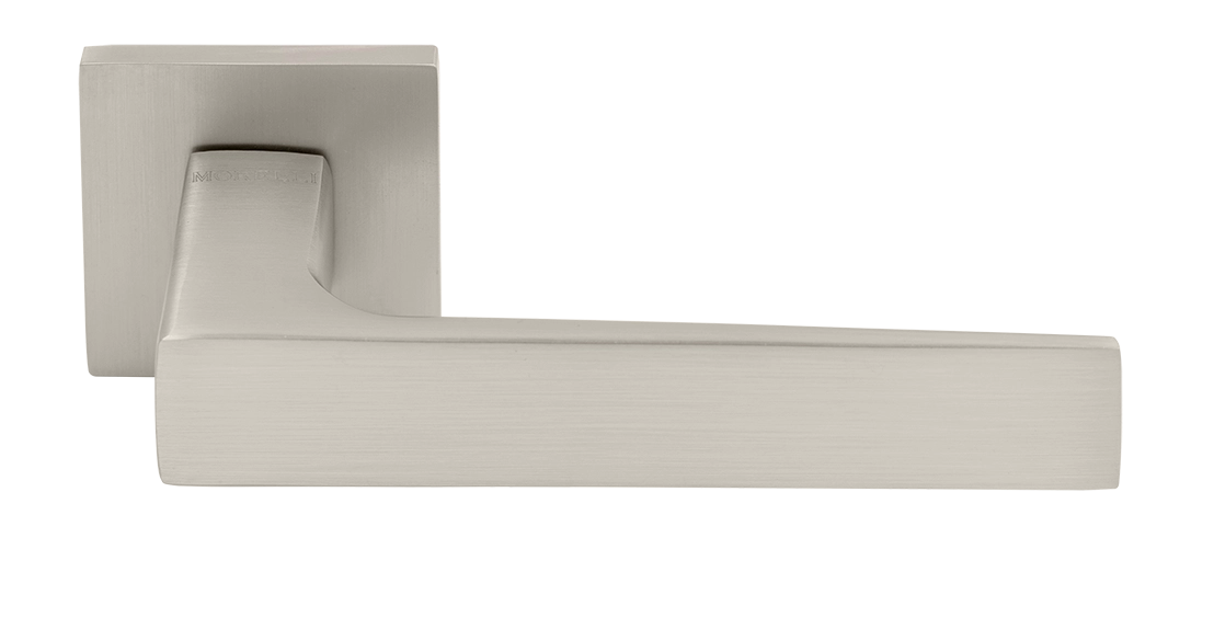 Ручка дверная MIRA  MH-54-S6 MSN раздельная на квадратной розетке, цвет матовый сатинированный никель, ЦАМ фото купить Пенза