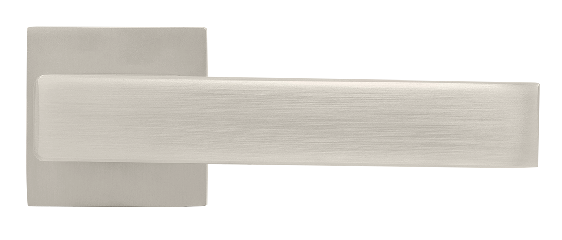 Ручка дверная LOT MH-56-S6 MSN раздельная на квадратной розетке 6 мм, цвет матовый сатинированный никель, ЦАМ фото купить в Пензе