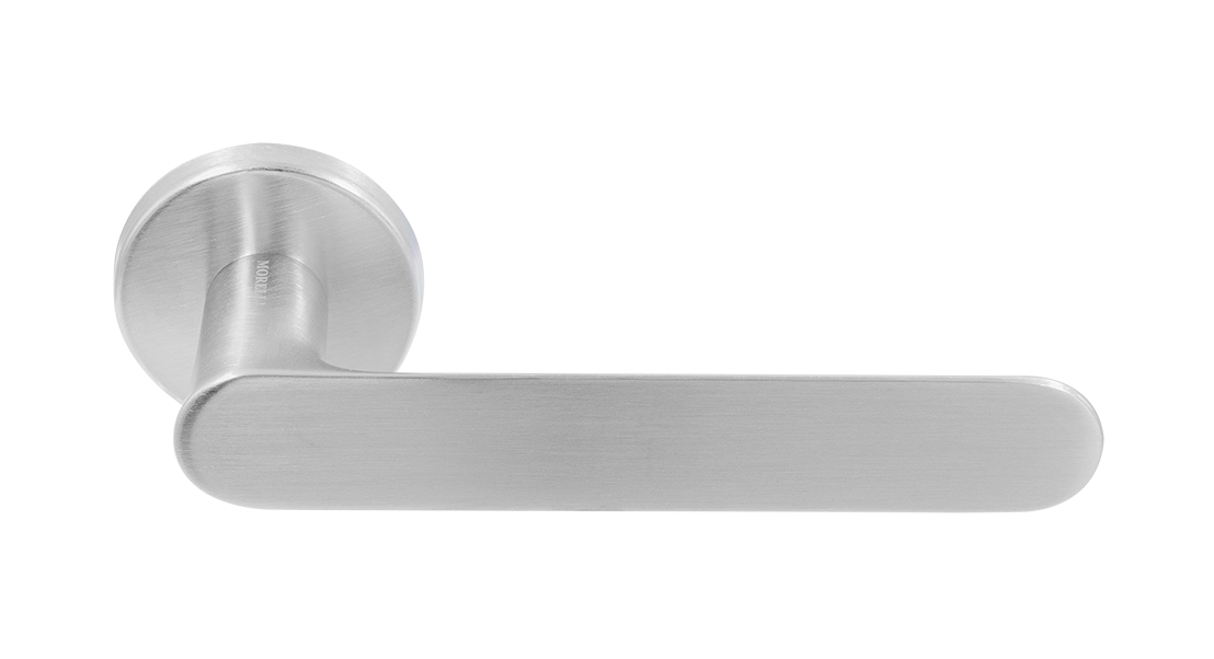 Ручка дверная LE BOAT R5 CSA раздельная на круглой розетке, цвет матовое матовый хром, латунь фото купить Пенза