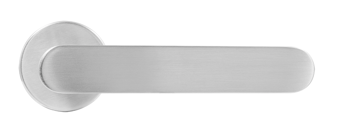 Ручка дверная LE BOAT R5 CSA раздельная на круглой розетке, цвет матовое матовый хром, латунь фото купить в Пензе