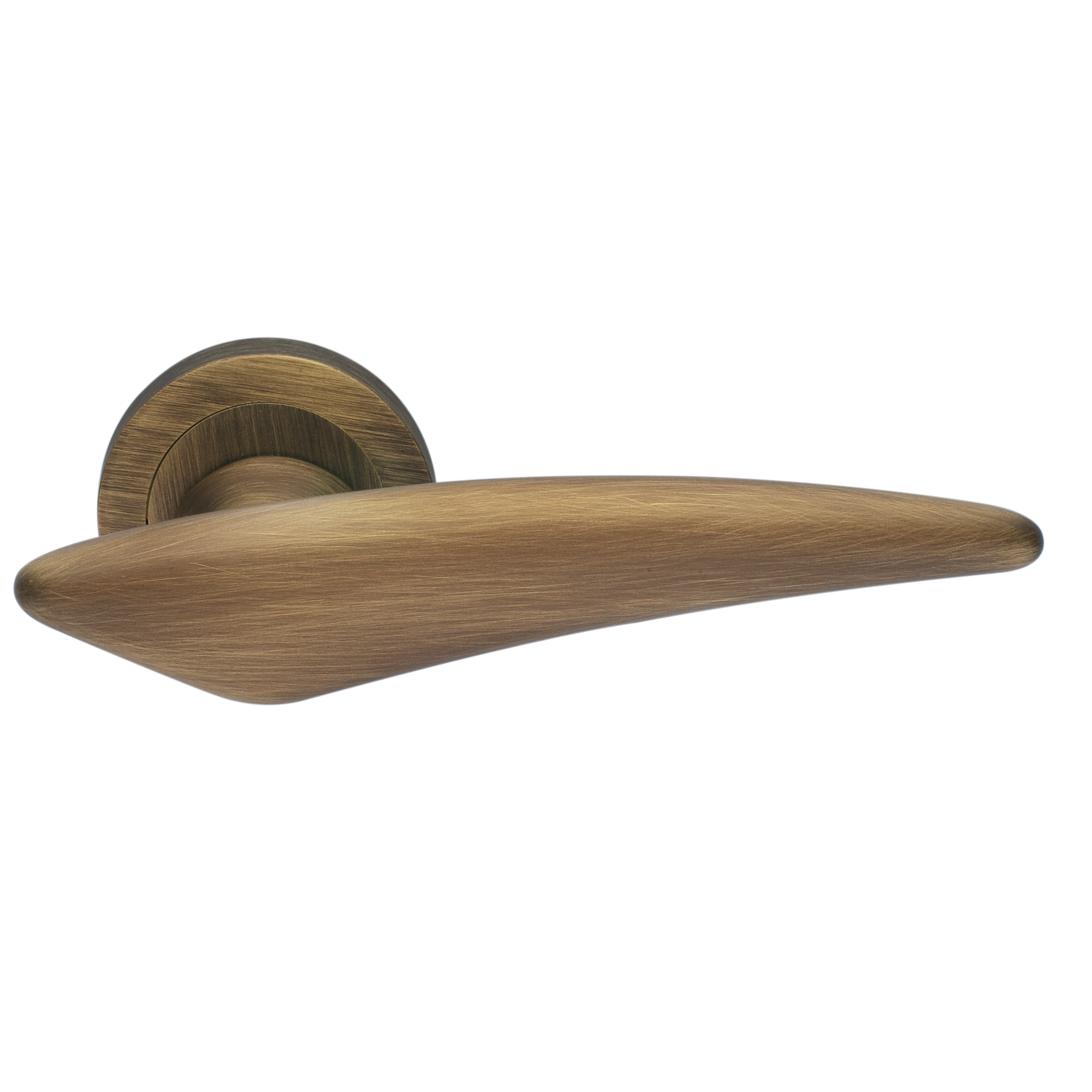 Ручка дверная BOLID R2 BGO раздельная на круглой розетке, цвет матовая бронза, латунь фото купить Пенза