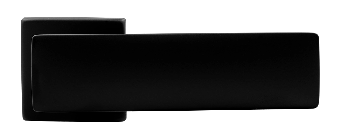 Ручка дверная SPACE S5 NERO-ST на квадратной розетке, цвет черный soft-touch, ЦАМ фото купить в Пензе