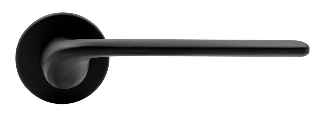 Ручка дверная TOMORROW R5 NERO-ST на круглой розетке, цвет черный soft-touch, ЦАМ фото купить в Пензе