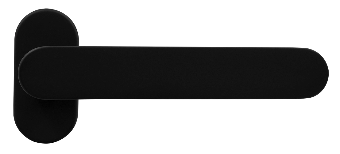 Ручка оконная LE BOAT W1 NERO-ST на прямоугольной розетке, цвет черный soft-touch, латунь фото купить Пенза
