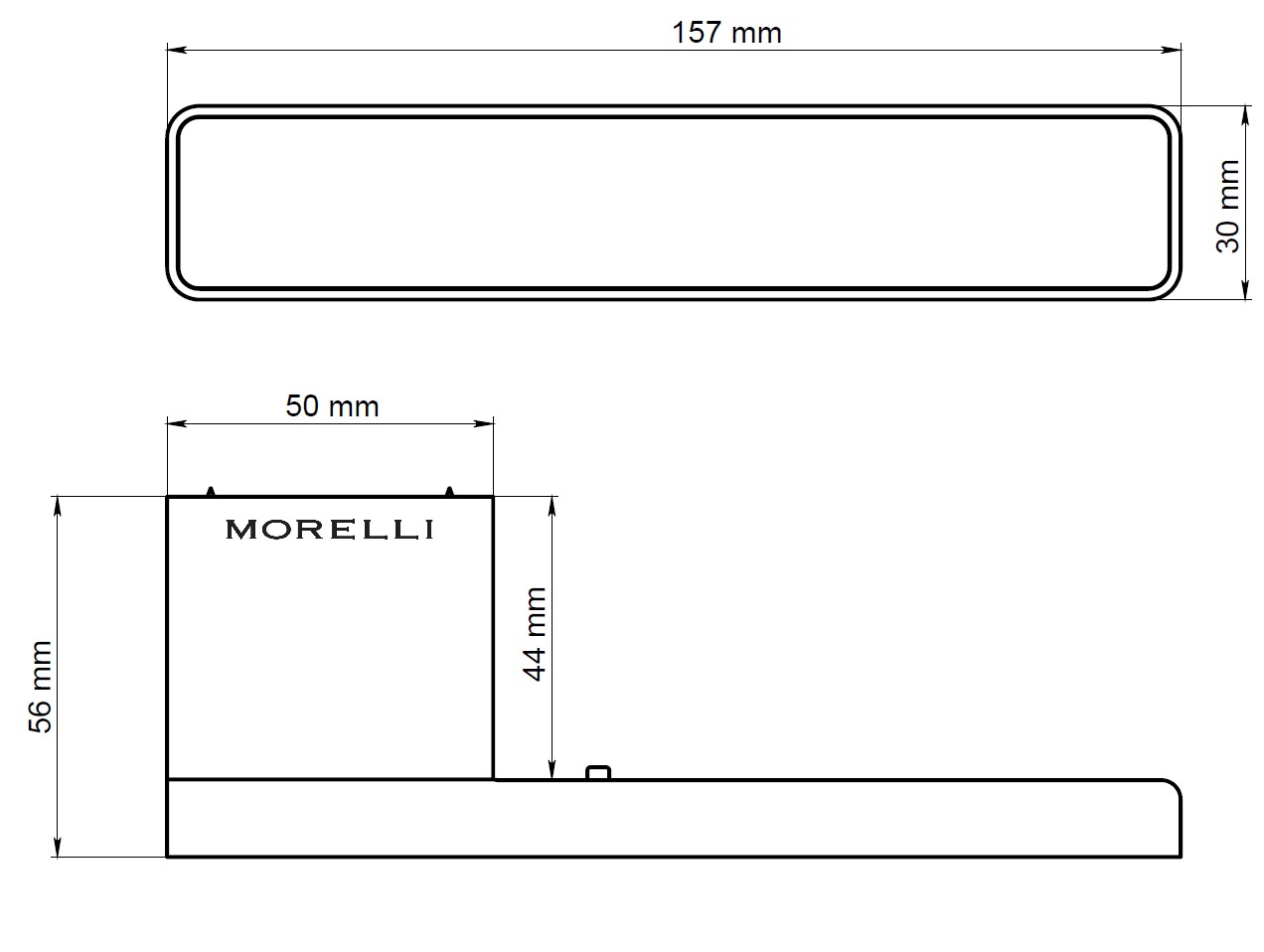 Ручка дверная NEW ENGLAND MH-63-S50 BL на скрытой прямоугольной розетке с фиксатором, цвет черный, ЦАМ фото morelli Пенза