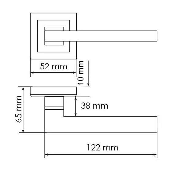 Ручка дверная PANTS MH-35 SN/BN-S раздельная на квадратной розетке, цвет белый никель/черный никель, ЦАМ фото фурнитура Пенза
