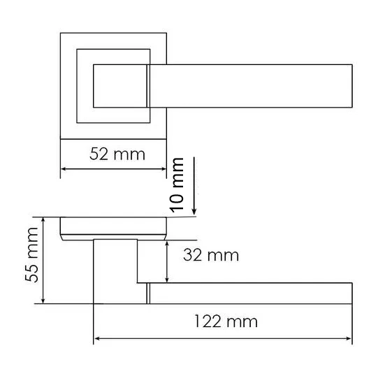 Ручка дверная FUKOKU MH-28 SN/BN-S раздельная на квадратной розетке, цвет белый никель/черный никель, ЦАМ фото фурнитура Пенза