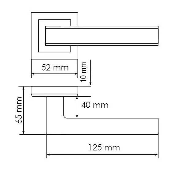 Ручка дверная DOMINION MH-40 SC/CP-S раздельная на квадратной розетке, цвет матовый хром/хром, ЦАМ фото фурнитура Пенза