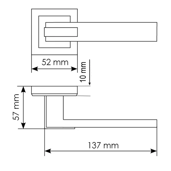 Ручка дверная JURA MH-43 SC/CP-S раздельная на квадратной розетке, цвет матовый хром/хром, ЦАМ фото купить в Пензе