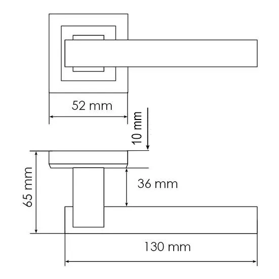 Ручка дверная PIQUADRO MH-37 SC/CP-S на квадратной розетке, цвет матовый хром/хром, ЦАМ фото фурнитура Пенза