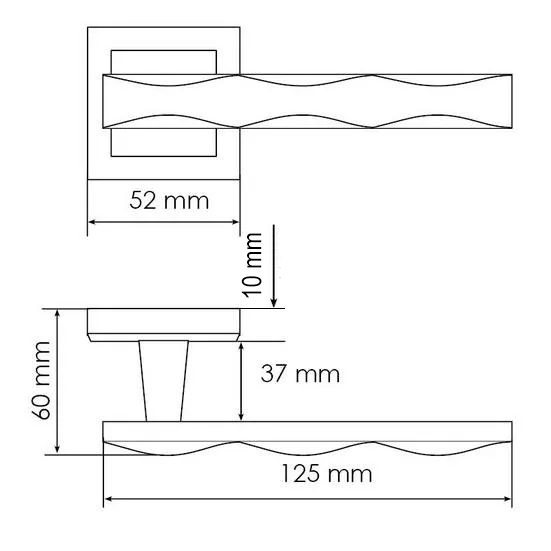 Ручка дверная TOWER MH-20 SC/CP-S раздельная на квадратной розетке, цвет матовый хром/хром, ЦАМ фото фурнитура Пенза