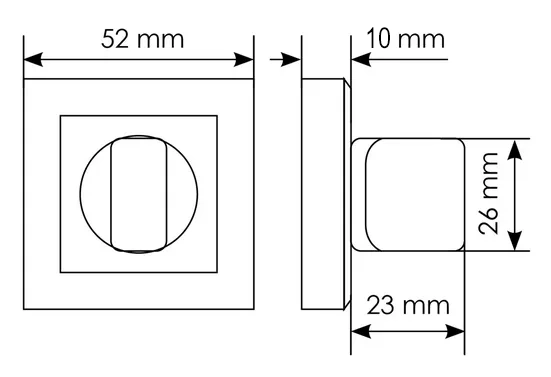 Завертка сантхеническая MH-WC-S SN/BN на квадратной розетке цвет бел. никель/черн. никель, ЦАМ фото купить в Пензе