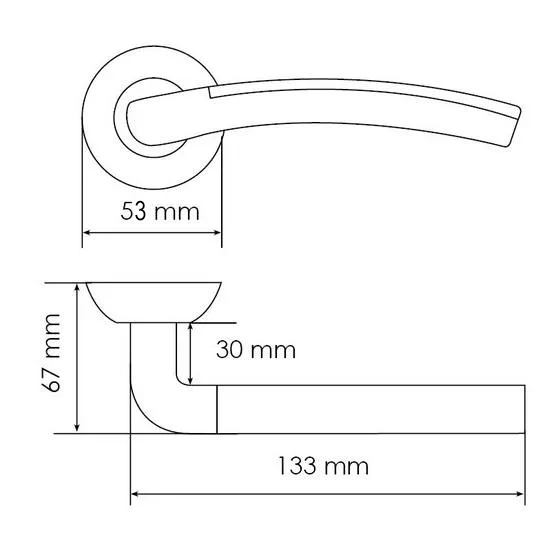 Ручка дверная ПАЛАЦЦО MH-02 SN/CP раздельная на круглой розетке, цвет белый никель/хром, ЦАМ фото фурнитура Пенза