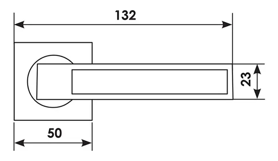 Ручка дверная DOLCE VITA S1 CSA раздельная на квадратной розетке, цвет матовый хром, латунь фото купить в Пензе