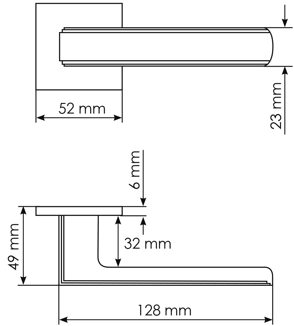 Ручка дверная MH-64-S6 BL STEPS на квадратной розетке 6 мм, цвет черный фото фурнитура Пенза