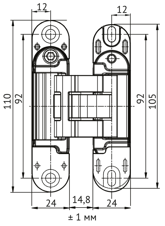 Петля скрытая HH-28 B врезная с 3D-регулировкой вес полотна до 40 кг, цвет черный фото купить в Пензе