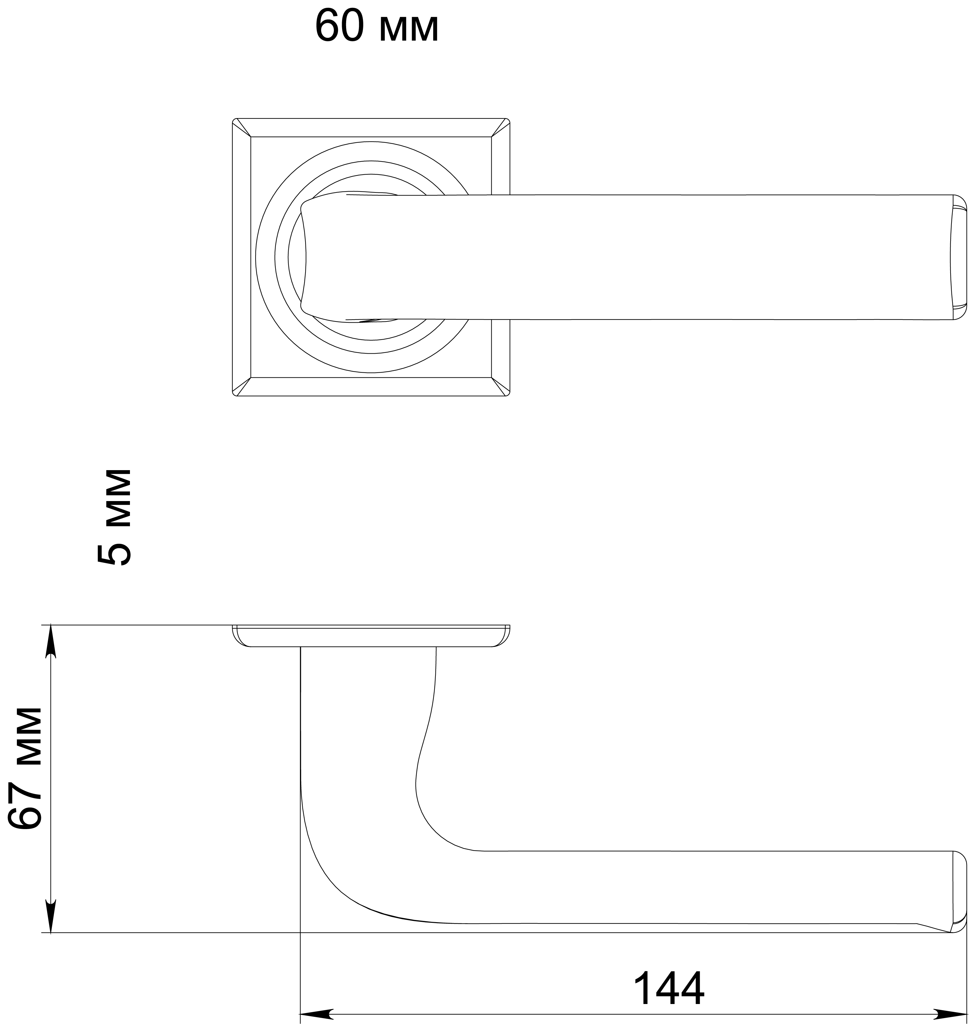 Ручка дверная THE BUS STATION S7 WF на квадратной розетке, цвет Зимняя стужа/Winter Frost фото фурнитура Пенза