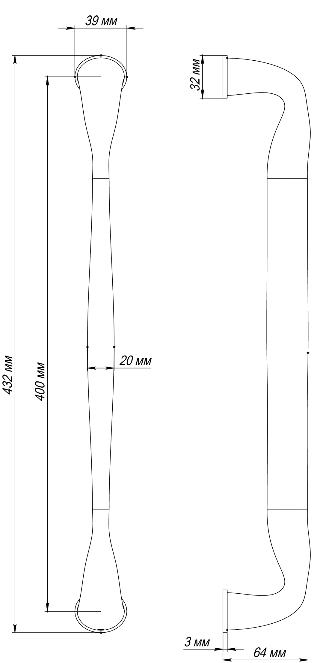 Ручка-скоба LVB PH AH, цвет Осенний мёд/Autumn Honey фото купить в Пензе