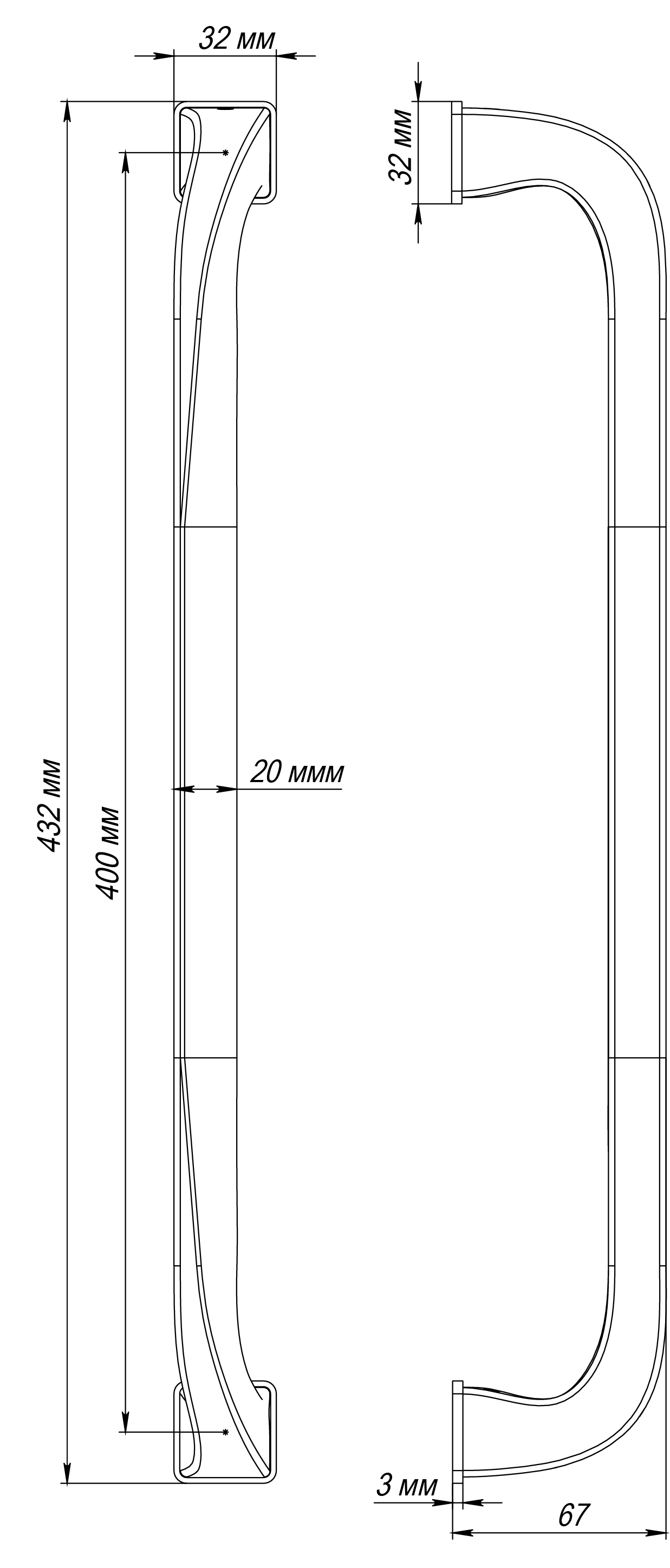 Ручка-скоба WD CONCERT HALL PH SSW, цвет Стокгольмский снегопад/Stockholm Snowfall фото купить в Пензе