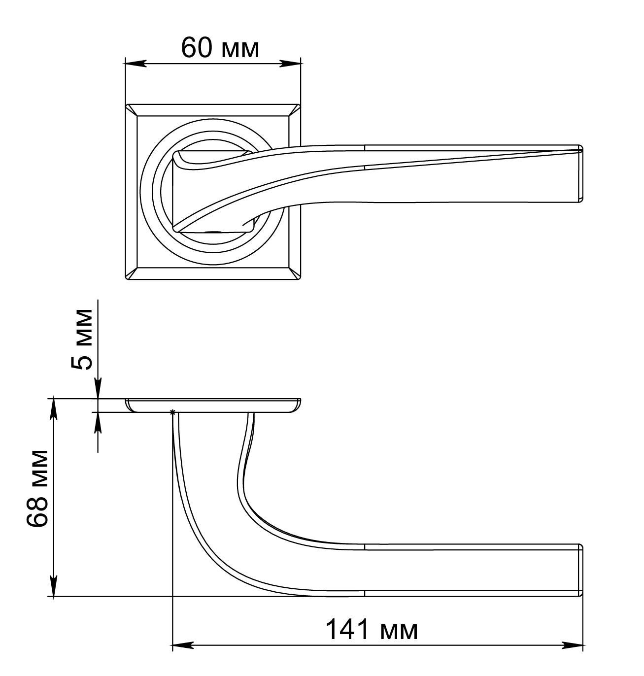 Ручка дверная WD CONCERT HALL S7 SMI на квадратной розетке, цвет Весенняя дымка/Spring Mist фото фурнитура Пенза