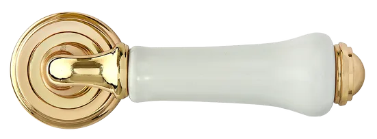 UMBERTO, ручка дверная MH-41-CLASSIC PG/W, цвет - золото/белый фото купить в Пензе