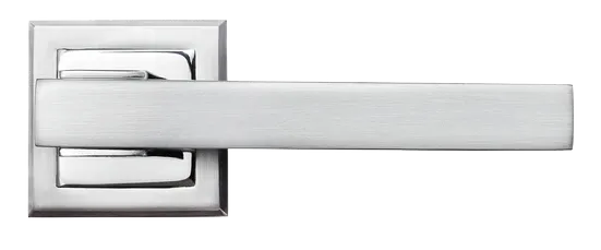 PIQUADRO, ручка дверная MH-37 SC/CP-S, на квадратной накладке, цвет - мат.хром/хром фото купить в Пензе