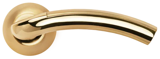 ПАЛАЦЦО, ручка дверная MH-02P SG/GP, цвет мат.золото/золото,с перфорацией фото купить в Пензе