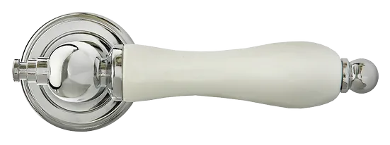 MART, ручка дверная MH-42-CLASSIC PC/W, цвет- хром/белый фото купить в Пензе