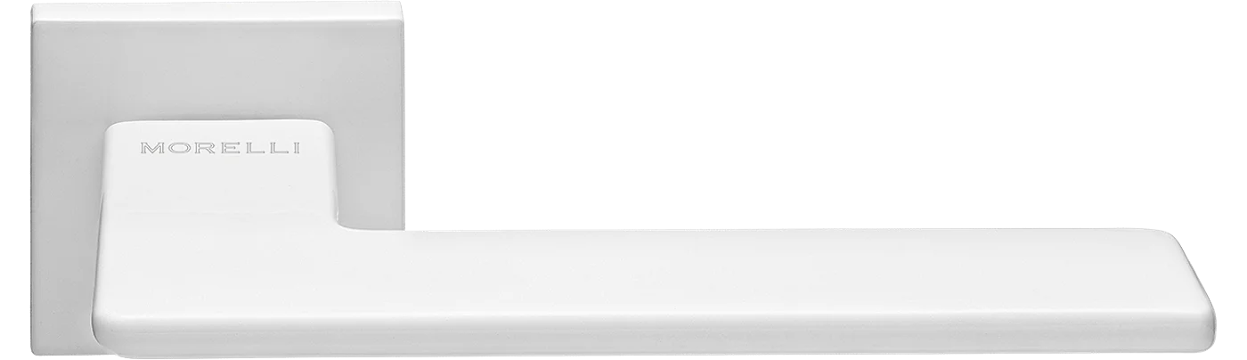 PLATEAU, ручка дверная на квадратной накладке MH-51-S6 W, цвет - белый фото купить Пенза