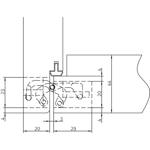 HH-19 B, скрытая петля, цвет - черный фото фурнитура Пенза