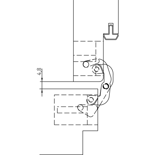 HH-19 B, скрытая петля, цвет - черный фото дверная фурнитура Пенза
