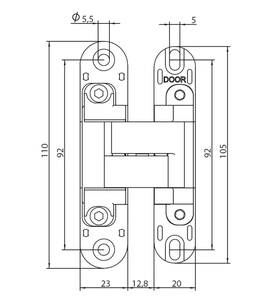 HH-19 SC, скрытая петля, цвет - мат.хром фото купить в Пензе