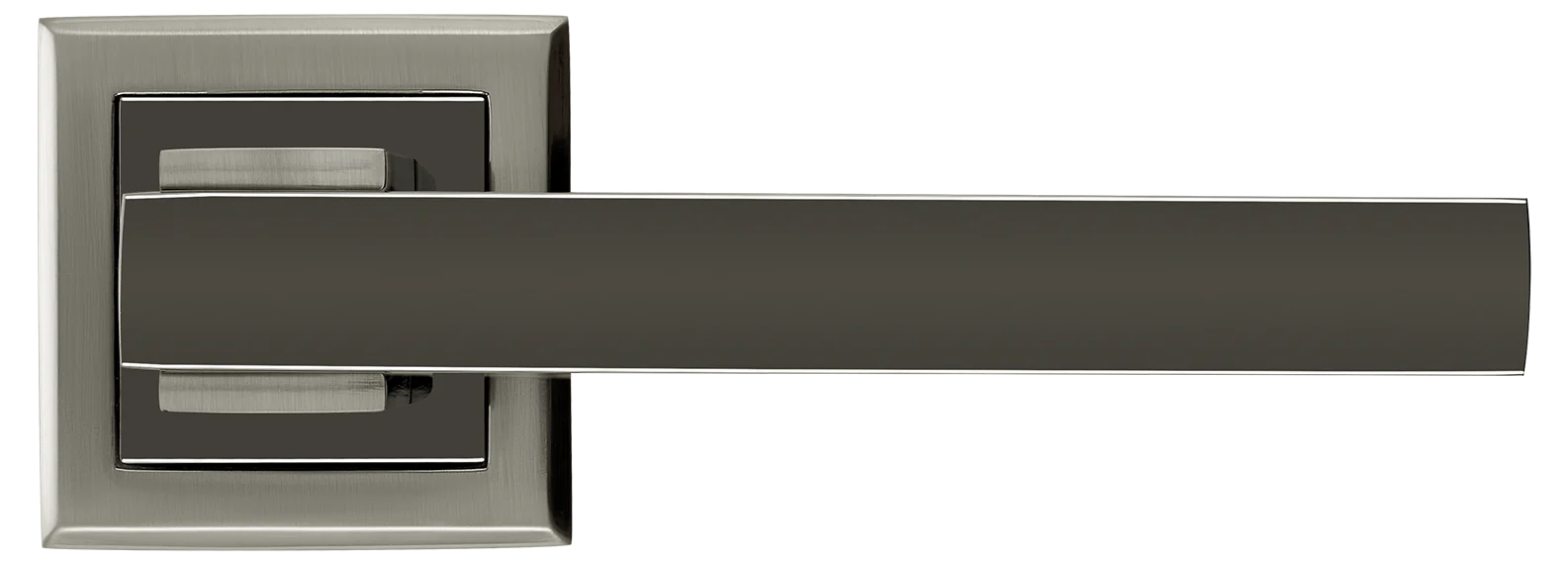 PIQUADRO, ручка дверная MH-37 SN/BN-S, на квадратной накладке, цвет - бел. никель/черн. никель фото купить в Пензе