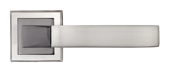 FUKOKU, ручка дверная MH-28 SN/BN-S, на квадратной накладке, цвет - бел. никель/черн. никель фото купить в Пензе