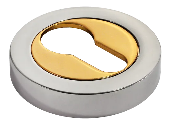 LUX-KH-R2 COT, накладка на евроцилиндр, цвет - глянцевый хром/золото фото купить Пенза