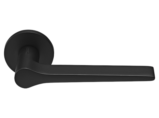 LAND ручка дверная  на круглой розетке 6 мм, MH-60-R6 BL, цвет - чёрный фото купить Пенза